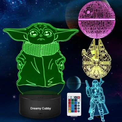 Immagine di Star Wars Regalo 3D lampada ,Luce Notturna Giocattolo With Four Pattern and 7 Color Change Decor Lamp Regali perfetti per i Fan di Mens Ragazzi e Ragazze Pasqua Decorazioni Pasquali