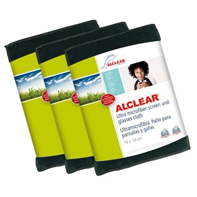 Immagine di ALCLEAR 950003A Panno in Ultra Microfibra per la Pulizia di Display e Occhiali, 19 x 14 cm, Colore: Antracite 3 unità
