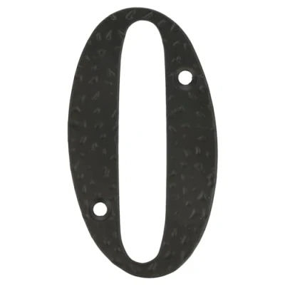 Immagine di Amig Numero Per case o portali N. 1 100 x 65 mm pareti esterne di abitazioni In acciaio finitura nera epossidica Stile forgiato Include tasselli e tirafondi