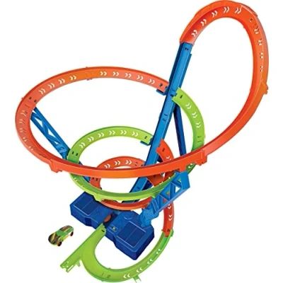 Immagine di HOT WHEELS Action Spiral Speed Trackset JUEGO RIELES EN Espiral Crash, Pista DE CARRERAS HGV67, Aluminium, Multicolore
