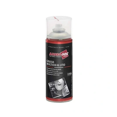 Immagine di Ambro Sol G013 Grasso Multiuso Spray al Litio Hq ad Alte Prestazioni, Bomboletta in Banda Stagnata 100% Riciclabile all&#039;Infinito da 400 ml