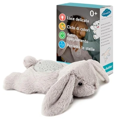 Immagine di CLOUD B Mini Luce notturna lenitiva proiettore stellare luminosità morbida 3 colori 1 costellazione spegnimento automatico peluche coniglio sogno Buddies Benny The Bunny