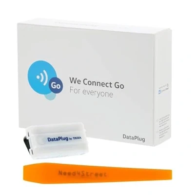 Immagine di Need4Street Set con cuneo di smontaggio, Data Plug 5GV051629M compatibile Volkswagen, Dataplug per smartphone App We Connect Go, dati del veicolo in tempo reale tramite Bluetooth