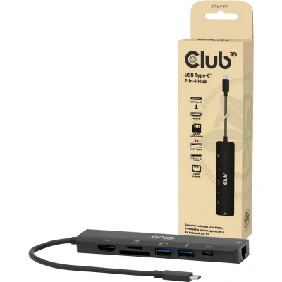 Immagine di club3D Docking station USB C® CSV 2553 lettore di schede integrato, Alimentazione
