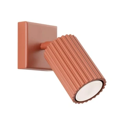 Immagine di SOLLUX lighting Lampada Da Parete Applique In Alluminio 1 Paralume 8 x 16 cm Karbon Ocra Rossa