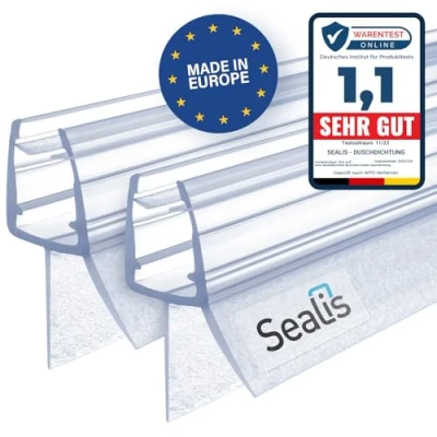 Immagine di Sealis Guarnizione doccia 2 x 70 cm per porta vetro spessore 5 mm/6 mm/7 mm/8 mm in gomma