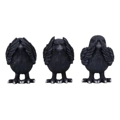 Immagine di Nemesis Now Three Wise Ravens, nero, 8,7 cm (B6023V2)