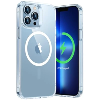 Immagine di ESR Cover Magnetica per iPhone 13 Pro, Compatibile con MagSafe, Custodia Trasparente HaloLock, Retro Resistente ai Graffi,