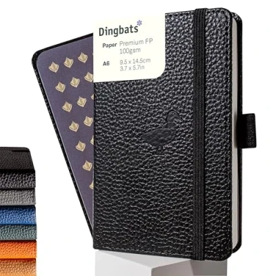 Immagine di Dingbats* Taccuino Tascabile Bianche Di Fauna Selvatica Quaderno A6, Copertina Rigida in Pelle PU Portapenne, Segnalibro, Chiusura Elastico