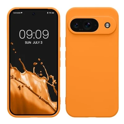 Immagine di kwmobile Custodia Compatibile con Google Pixel 9 Cover Back Case per Smartphone in Silicone TPU Protezione Gommata arancia fruttata