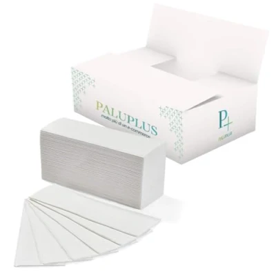 Immagine di Palucart 630 asciugamani piegati a V pura cellulosa 2 veli compatibili con i dispenser z e c 210mm x