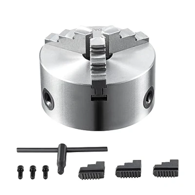 Immagine di VEVOR Mandrino a 3 Ganasce per Tornio Autocentrante Materiale in HT300 Diametro 125 ± 5 mm, Griffe Gamma di Serraggio 2,5 40mm, 125mm