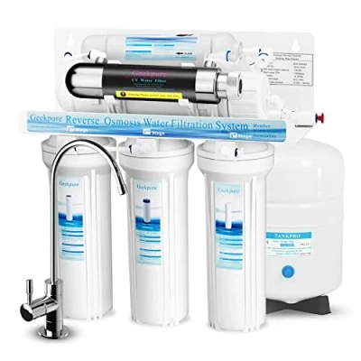 Immagine di Geekpure Sistema di filtraggio dell&#039;acqua potabile ad osmosi inversa a 6 fasi con filtro UV 75GPD
