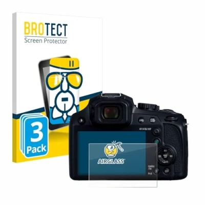 Immagine di brotect Pellicola Protettiva Vetro per Panasonic Lumix DC FZ82D Protezione Schermo (3 Pezzi) [Durezza Estrema 9H, Chiaro]
