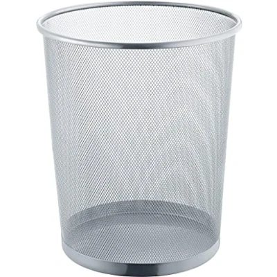 Immagine di Helit the circle network H2518500 Cestino per la carta 15 l (Ø x A) 265 mm 280 Metallo Argento 1 pz.