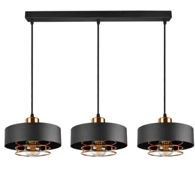 Immagine di Adviti CHIRO Lampadario a Sospensione 60W E27 Nero (3 sorgenti luminose)