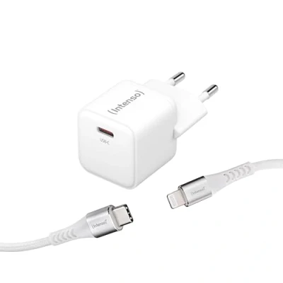 Immagine di Intenso W30C GaN + C315L Caricatore USB Ambiente interno Corrente di uscita max. 3 A Num. uscite: 1 x C®, Lightning GaN, Power Delivery (USB PD)