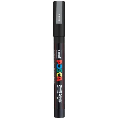 Immagine di uni ball 186582 Marcatore POSCA con punta tonda fine, argento