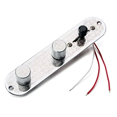 Immagine di Alnicov Piastra di controllo completamente caricata pre cablata a 3 vie con cablaggio per chitarra elettrica Fender Tele Telecaster, cromata