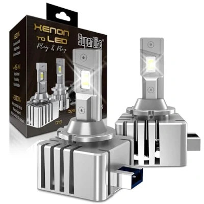 Immagine di Superlite Kit di lampade conversione da Xenon a LED D1S Plug &amp; Play Gold Series 6000K / 9000 lumen 12 24V 45W Per auto e camion