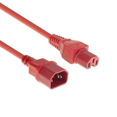 Immagine di ACT cavo per riscaldatori 1,2 m, C14 maschio a presa C15, prolunga di alimentazione, spina dispositivi riscaldati, colore rosso AK5304