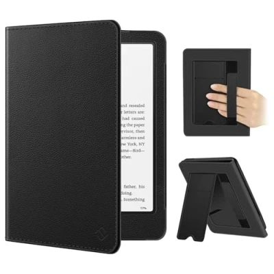Immagine di FINTIE Custodia 7&quot; Kindle Paperwhite 2024 (12ª Gen) e Colorsoft Signature Edition (1ª Protettiva Supporto Cover con Slot per schede &amp; Hand Strap, Auto Sveglia/Sonno, Nero