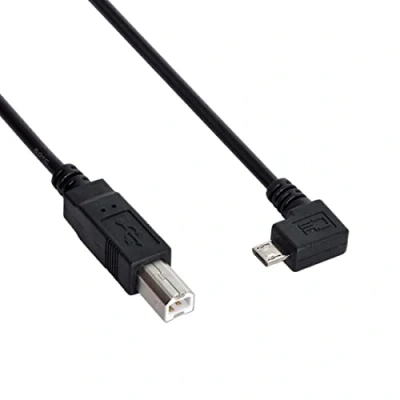 Immagine di ChenYang Cavo con jack angolare a 90 micro USB OTG e standard tipo B, per stampante, scanner, disco fisso, 30 cm