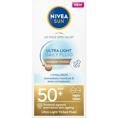 Immagine di NIVEA SUN Ultra Light Daily Fluid MEDIUM Tinted SPF50+ 40 ml
