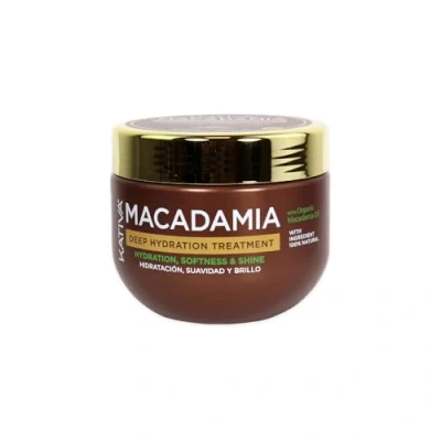 Immagine di Kativa Macadamia Trattamento di Idratazione Profonda 300 ml Maschera per Capelli Idratazione, Morbidezza e lucentezza secchi disidratati Omega 3 6 Vitamina D