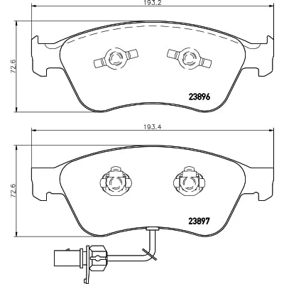 Immagine di HELLA 8DB 355 009 211 Kit pastiglie freno con segnalatore usura integrato AUDI: A6 C6 Sedan, A8 D3, VOLKSWAGEN: Phaeton
