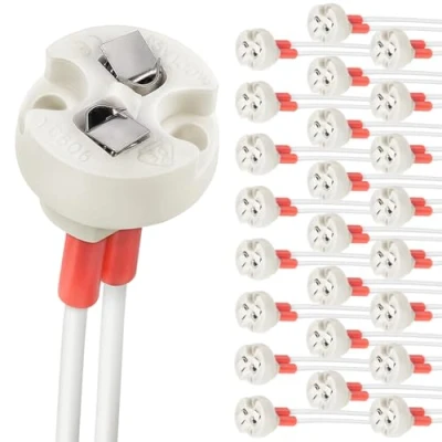 Immagine di DiCUNO G4 Base Bi Pin, G6.35, GY6.35, GX5.3 MR16, GZ4 MR11, portalampada in Ceramica ad incandescenza alogena con (24pz)