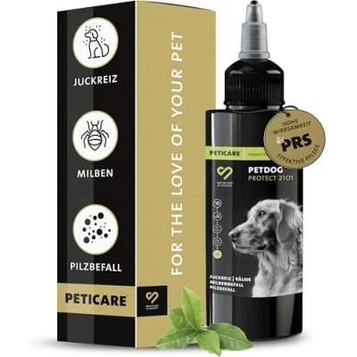 Immagine di Peticare anti parassitario per cani acari, pulci, funghi allevia prurito sistema unico PRS® un effetto di lunga durata petDog Protect 2101