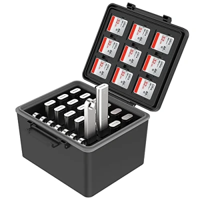 Immagine di JJC custodia per chiavetta USB 2 in 1 e schede di memoria 25 unità flash + 9 SD 18 micro SD,