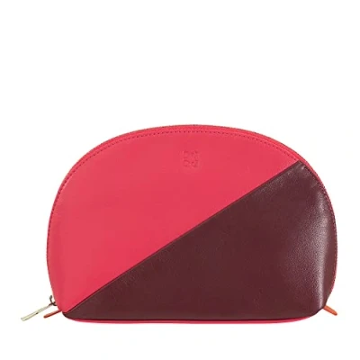 Immagine di DUDU Pochette Porta Trucchi Make Up in Pelle Da Viaggio Borsa con Cerniera Multicolore Lampone
