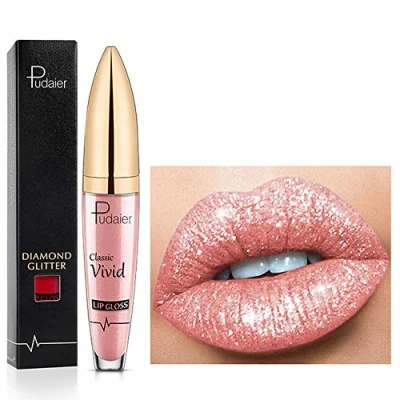 Immagine di 18 Color Diamond Glitter Lipgloss Rossetto liquido opaco lucido, lucidalabbra a lunga durata Coppa antiaderente Rossetti naturali morbidi e confortevoli (05)