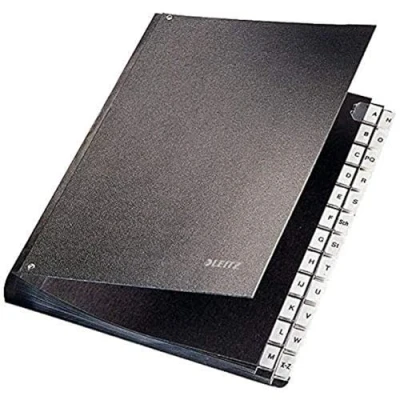 Immagine di Leitz 58250095 Raccoglitore A Z, 24 scomparti, formato A4, colore: Nero