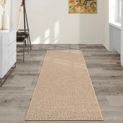 Immagine di the carpet Kansas robusto tappeto per esterni ed interni in juta naturale, resistente alle intemperie, adatto a terrazze e giardini, 60 x 90 cm