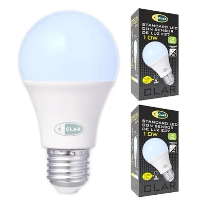 Immagine di CLAR Lampadina Crepuscolare da Esterno, Crepuscolare, Lampadine E27, Lampada 10W 6000ºK (Pack 2)