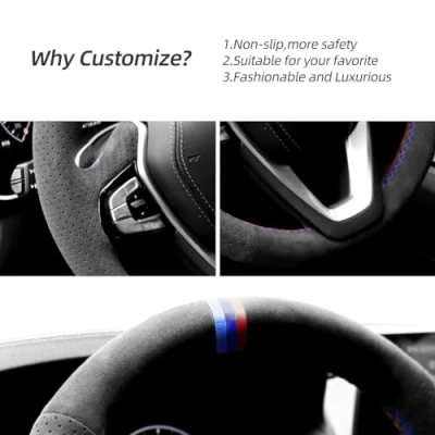 Immagine di Coprivolante in alcantara per BMW G20 G21 G30 G31 G32 X3 G01 X4 G02 X5 G05/ X7 G07 Z4 G29 G11 G12