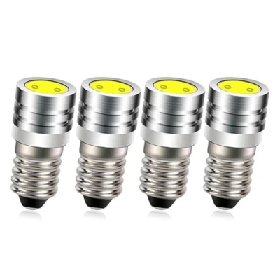 Immagine di Ruiandsion 4pcs 6V E10 Lampadine LED luminoso eccellente COB 6000K bianco per Torchlight della torcia elettrica