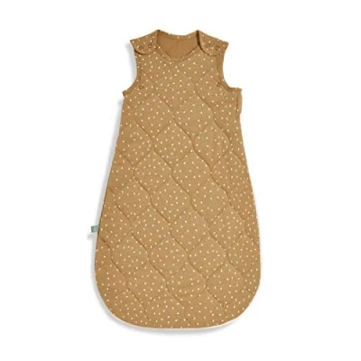Immagine di The Little Green Sheep Sacco nanna per bambini da 0 a 6 mesi, in lino biologico e cotone, 2,5 Tog, tutto l&#039;anno, colore: miele con stampa di riso