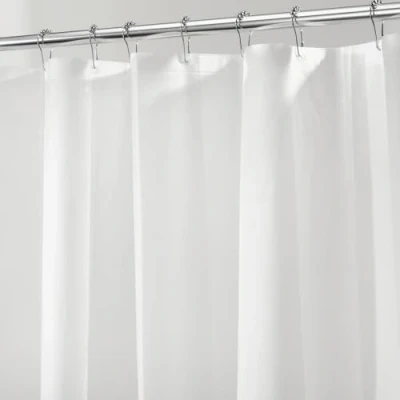 Immagine di iDesign Tenda da doccia in tessuto, impermeabile, resistente alla muffa, 183.0 cm x cm, bianco gelo