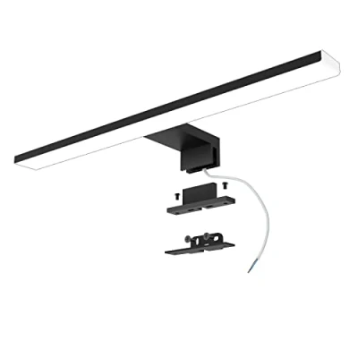 Immagine di Azhien Lampada da Specchio a Led 10W 820LM, 40cm Bagno Bianco Freddo 6500K,3 in 1 230V Luce IP44 Impermeabile, Nero