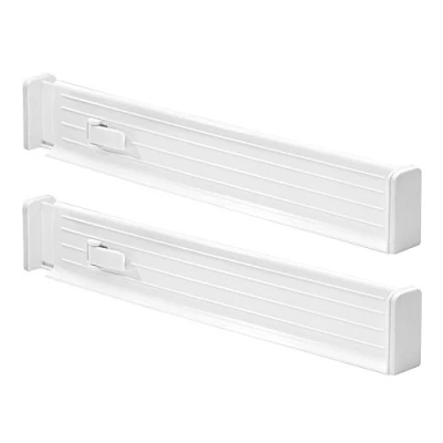 Immagine di iDesign Linus Divisore cassetti regolabile, Separatore cucina estendibile in plastica, Set da 2 organizer cassetti, bianco