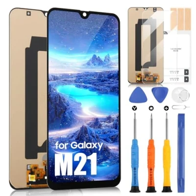 Immagine di ARSSLY LCD Schermo per Samsung Galaxy M21 Display M215 SM M215F M215F/DS M215F/DSN Touch Screen Assembly con Riparazione Kit(6,4&quot;, Nero, TFT)