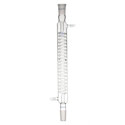 Immagine di Labasics Condensatore Graham in Vetro Borosilicato, Condenser da Laboratorio con 24/40 Giunto et Lunghezza 300mm