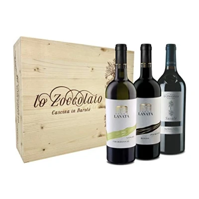 Immagine di Villa Lanata Cassetta Legno Chardonnay + Piemonte Rosso Barbera D&#039;Alba 3 X 750ml