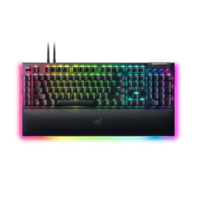 Immagine di Razer BlackWidow V4 Pro (Interruttore Verde) Tastiera da Gioco Meccanica, Interruttori Clicky (Ghiera di Comando e 8 Tasti Macro, Rullo Multifunzione, Poggiapolsi) Layout USA, Nero
