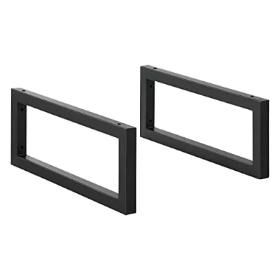 Immagine di Set di 2 Supporti per Mobili Fai da Te Montaggio a Parete (LaxA) 50x20 cm Staffe in Acciaio Mensole/Piani Appoggio Supporto Fino 50 kg Nero opaco
