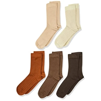 Immagine di MINYMO Ankle Sock Bamboo (5 Pack) Calzini in Viscosa di bambù, Cocoa Brown, 19 Ragazzi Unisex